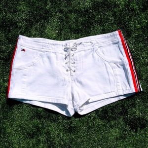Vintage 90s Y2K Tommy Hilfiger front lace Shorts